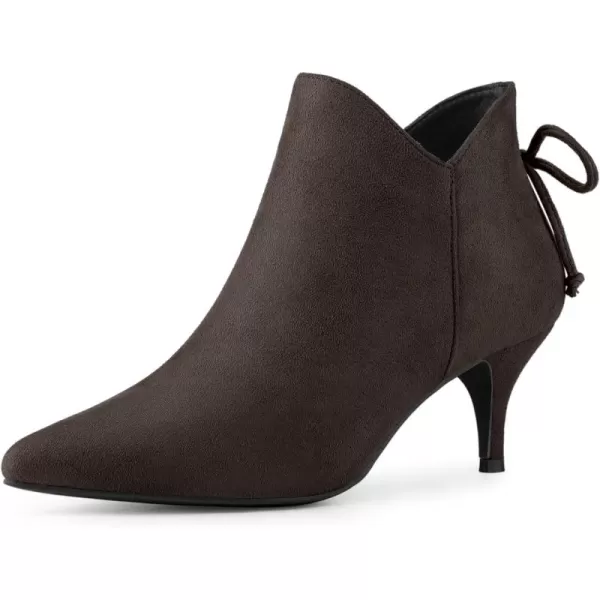 Allegra K Women's Pointed Toe Kitten Heel Ankle Booties