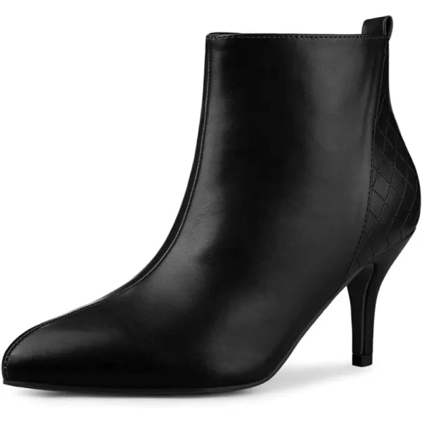 Allegra K Women's Pointed Toe Side Zipper Stiletto Heels Ankle Boots