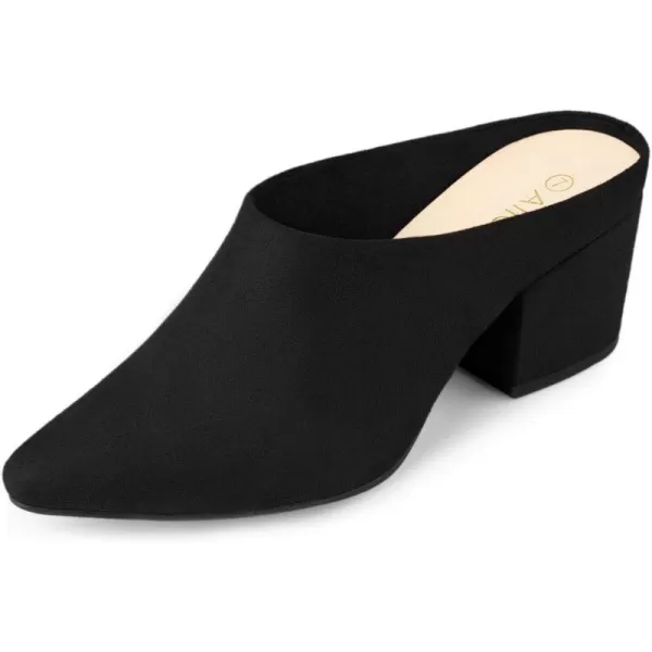 Allegra K Women's Pointed Toe Slip on Block Heel Slide Mules