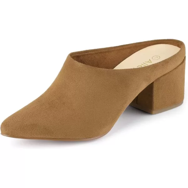 Allegra K Women's Pointed Toe Slip on Block Heel Slide Mules