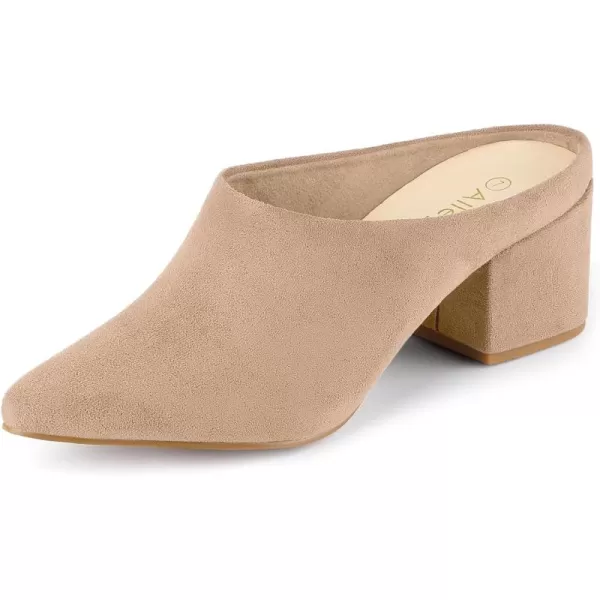 Allegra K Women's Pointed Toe Slip on Block Heel Slide Mules