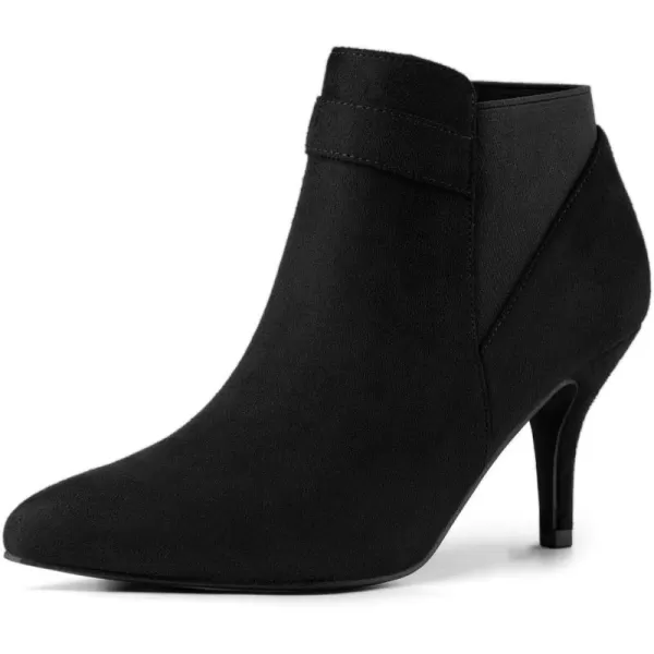 Allegra K Women's Pointed Toe Stiletto Heel Chelsea Ankle Booties