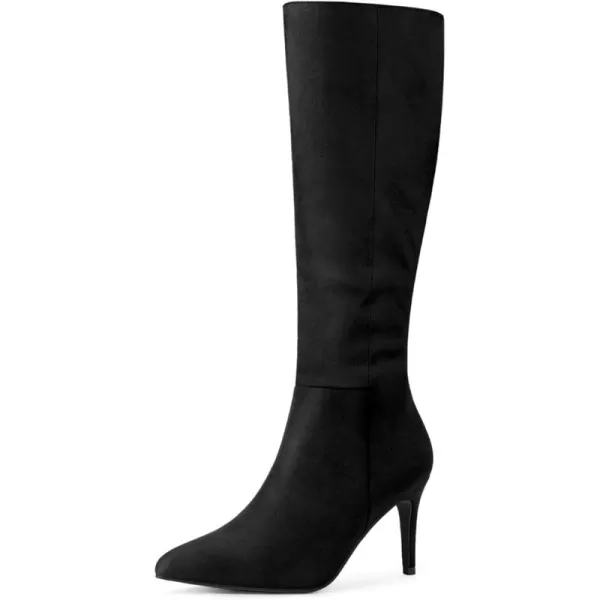 Allegra K Women's Pointed Toe Stiletto Heels Knee High Boots