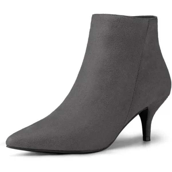 Allegra K Women's Pointed Toe Zip Stiletto Kitten Heel Ankle Booties