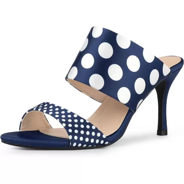 Allegra K Women's Polka Dots Stiletto Heel Slides Sandals