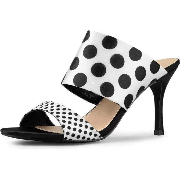 Allegra K Women's Polka Dots Stiletto Heel Slides Sandals