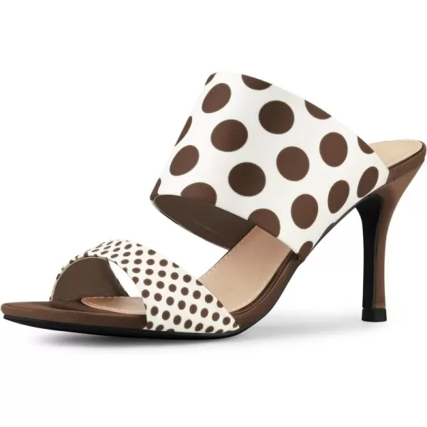 Allegra K Women's Polka Dots Stiletto Heel Slides Sandals