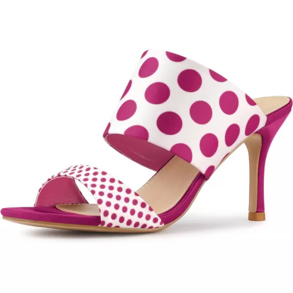 Allegra K Women's Polka Dots Stiletto Heel Slides Sandals