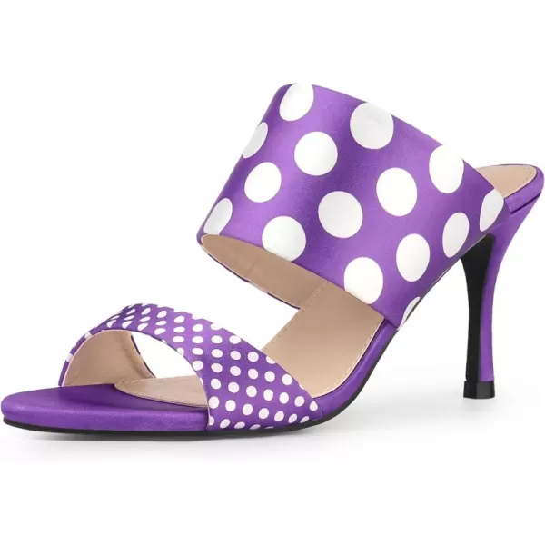 Allegra K Women's Polka Dots Stiletto Heel Slides Sandals