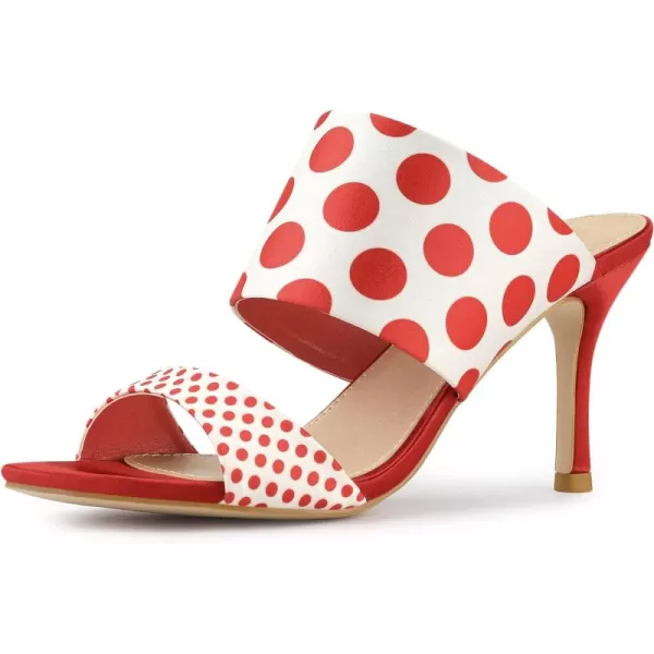 Allegra K Women's Polka Dots Stiletto Heel Slides Sandals