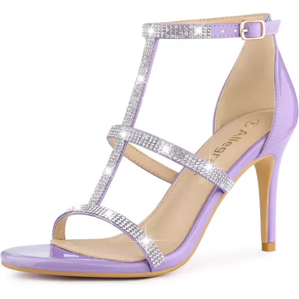 Allegra K Women's Rhinestone Ankle Strap Stiletto High Heel Sandals