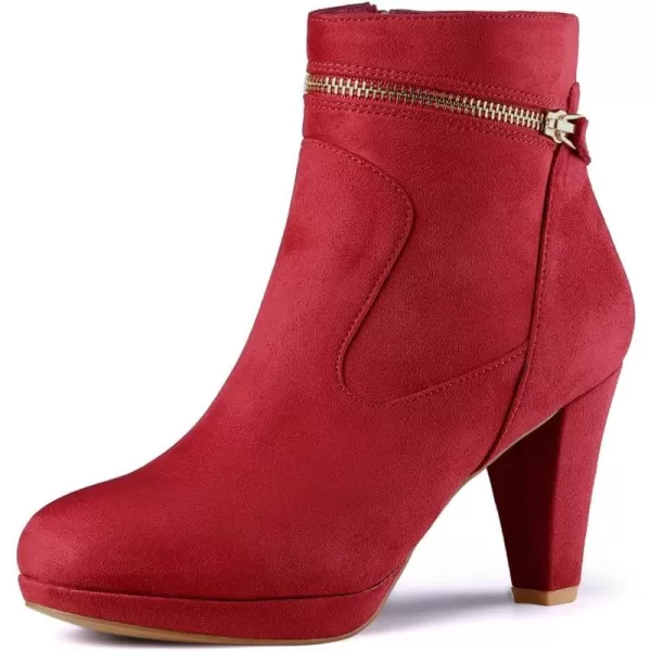 Allegra K Women's Round Toe Ankle Mid Heel Boots