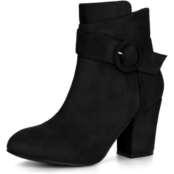 Allegra K Women's Round Toe Block Heel Boots Ankle Booties