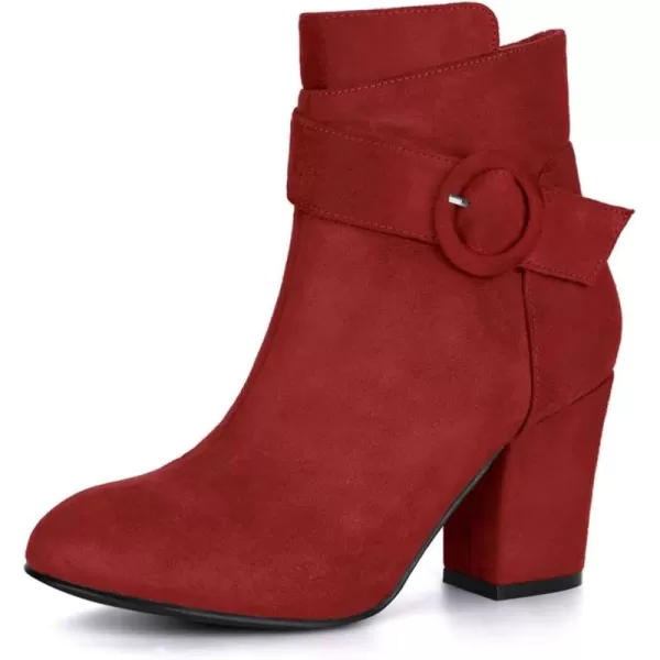 Allegra K Women's Round Toe Block Heel Boots Ankle Booties