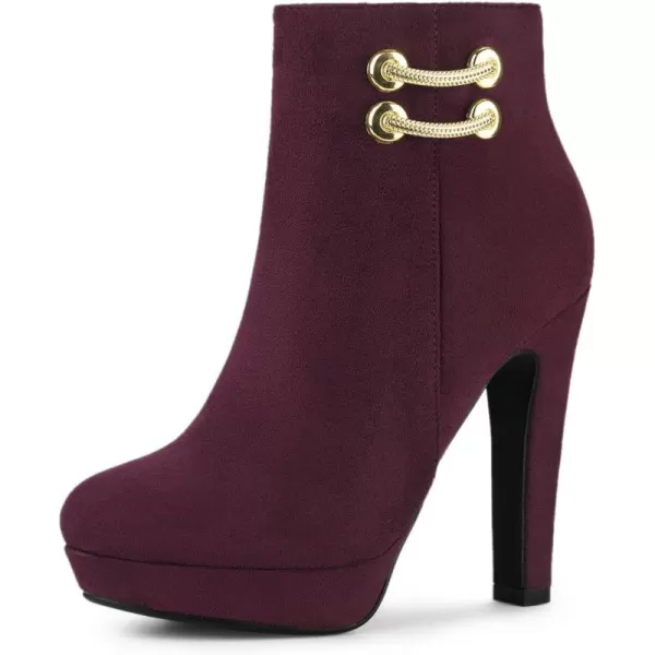 Allegra K Women's Round Toe Chunky High Heel Platform Ankle Boots