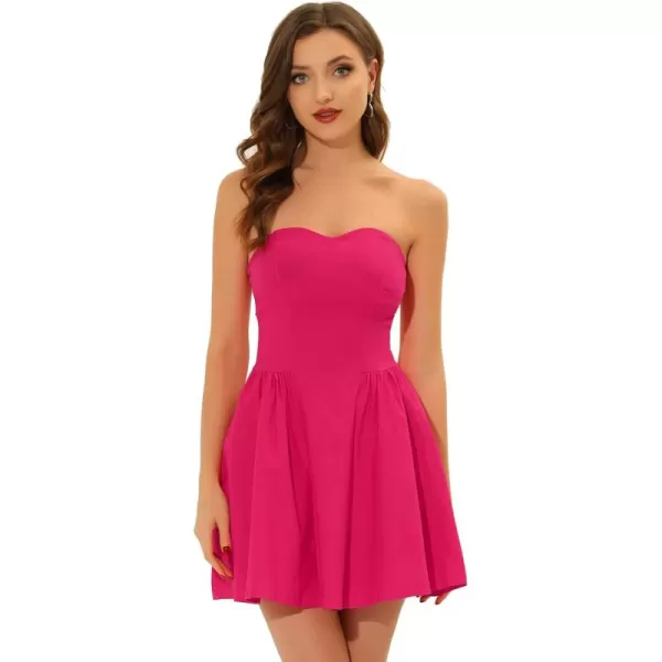 Allegra K Women's Sexy Strapless Party Dress St. Patrick's Day Sweetheart Neck Off Shoulder Sleeveless Mini Dress