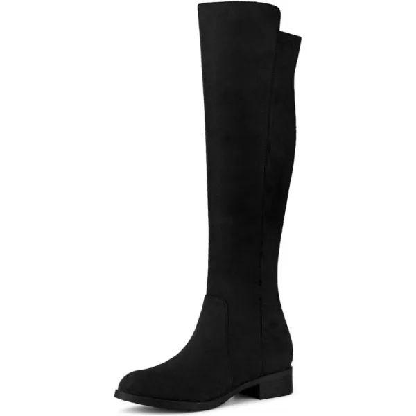 Allegra K Women's Side Zipper Chunky Heels Knee High Boots