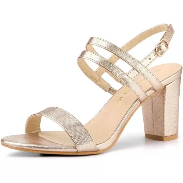 Allegra K Women's Slingback Block Heel Ankle Strap Sandals