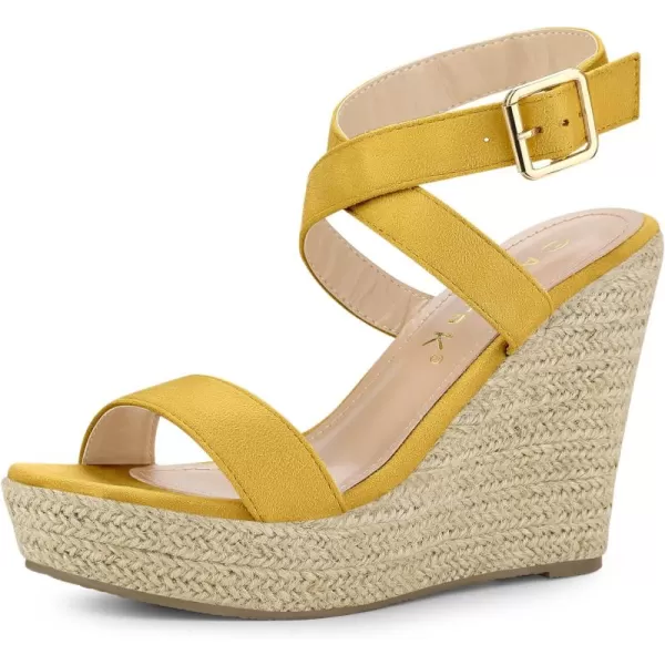 Allegra K Women's Slingback Crisscross Espadrille Wedges Heel Sandals