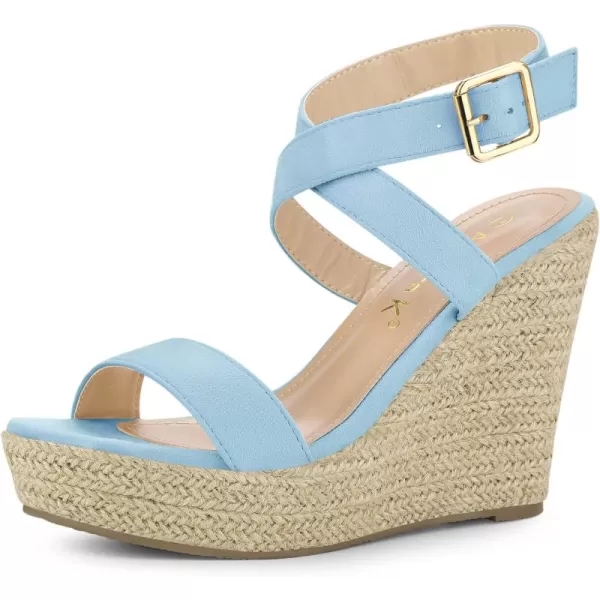 Allegra K Women's Slingback Crisscross Espadrille Wedges Heel Sandals