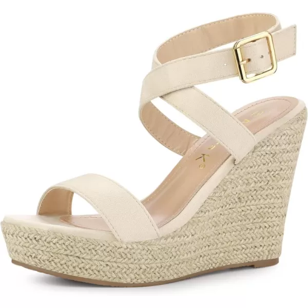 Allegra K Women's Slingback Crisscross Espadrille Wedges Heel Sandals