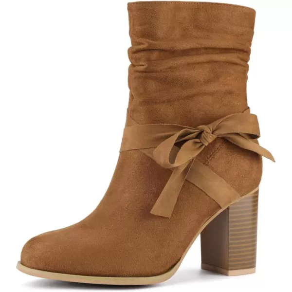 Allegra K Women's Slouchy Chunky Heel Ankle Boots