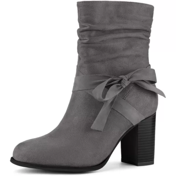 Allegra K Women's Slouchy Chunky Heel Ankle Boots