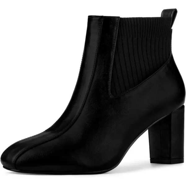 Allegra K Women's Square Toe Block Heels Chelsea Boots