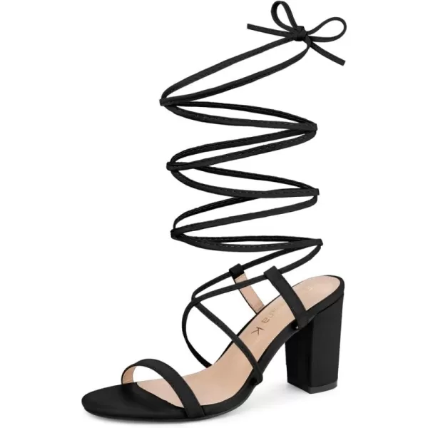 Allegra K Women's Strappy One Strap Lace Up Chunky Heels Sandals