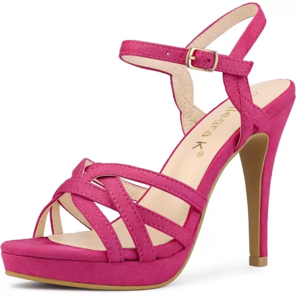 Allegra K Women's Strappy Platform Heels Stiletto Heel Sandals