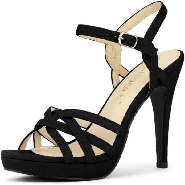 Allegra K Women's Strappy Platform Heels Stiletto Heel Sandals