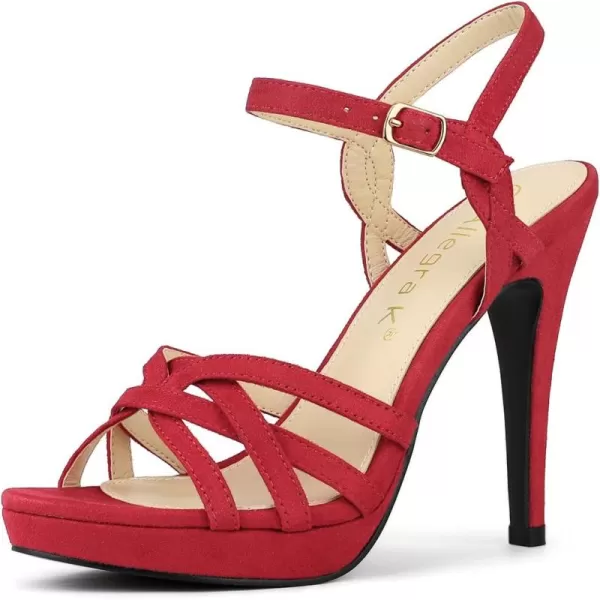 Allegra K Women's Strappy Platform Heels Stiletto Heel Sandals