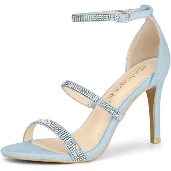 Allegra K Women's Strappy Rhinestone Heel Sandals