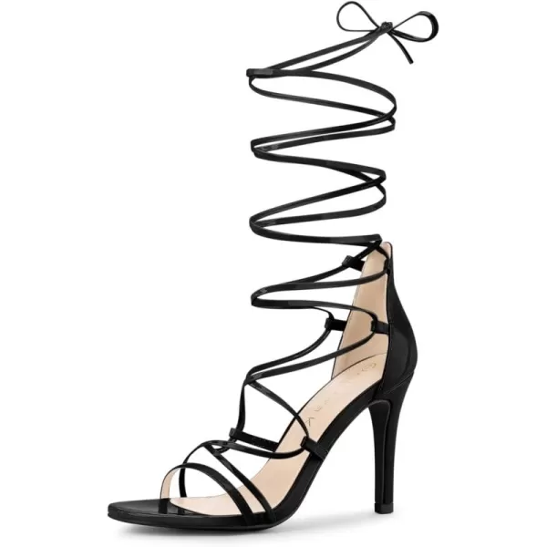 Allegra K Women's Strappy Straps Lace Up Stiletto Heel Sandals