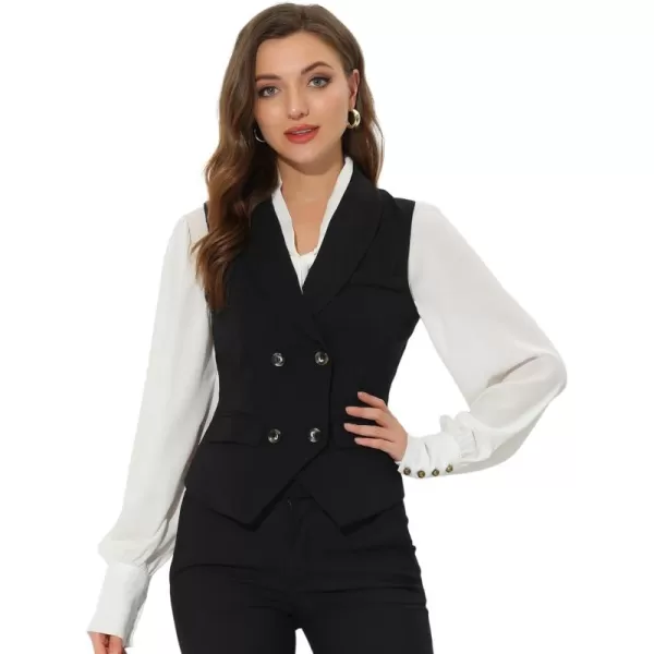 Allegra K Women's Suit Vest Dressy Lapel Collar Versatile Racerback Waistcoat