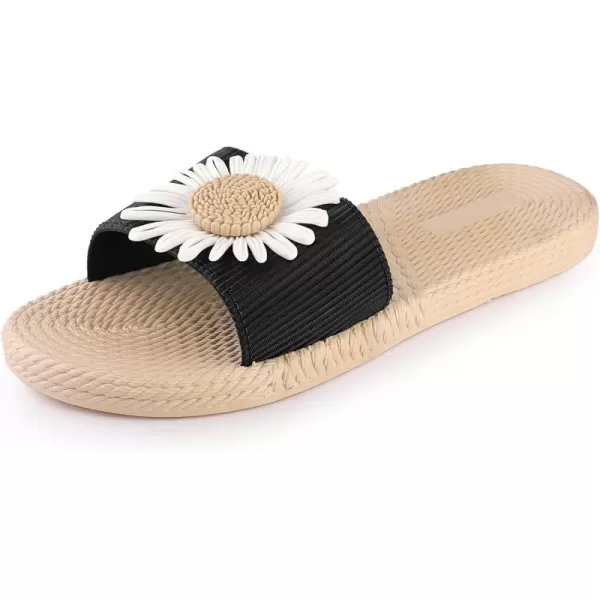 Allegra K Women's Sunflower Strappy Waterproof Beach Sandals Slip on Slides