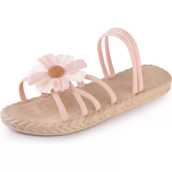 Allegra K Women's Sunflower Strappy Waterproof Beach Sandals Slip on Slides