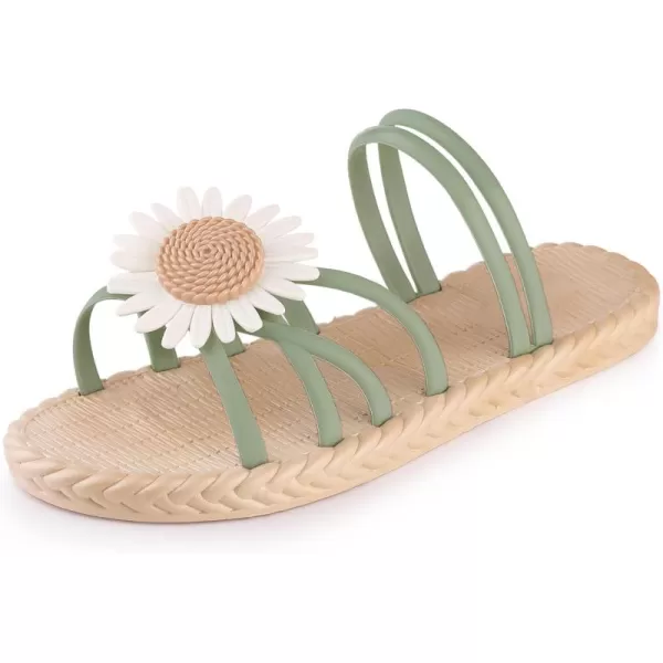 Allegra K Women's Sunflower Strappy Waterproof Beach Sandals Slip on Slides