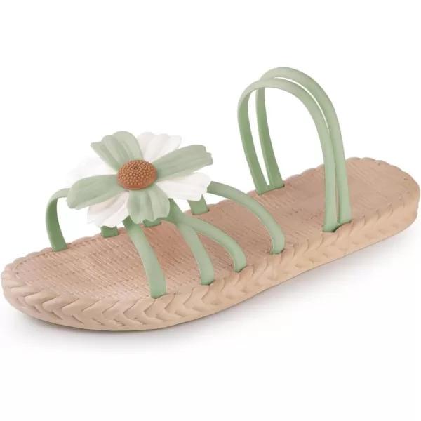 Allegra K Women's Sunflower Strappy Waterproof Beach Sandals Slip on Slides