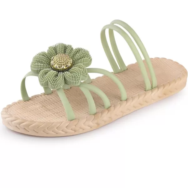 Allegra K Women's Sunflower Strappy Waterproof Beach Sandals Slip on Slides