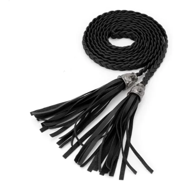 Allegra K Women's Tassel Braided Belts Skinny Woven Waist Belts for Skirt Dress