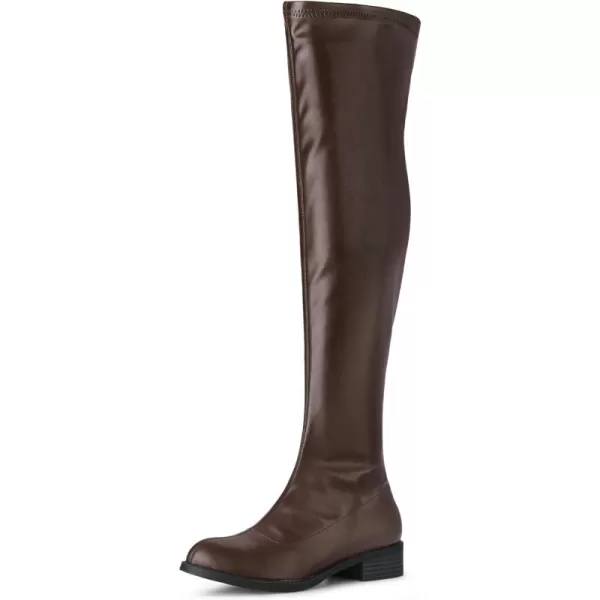 Allegra K Women's Thigh High Boots Low Block Heel Fashion Over the Knee High Boots