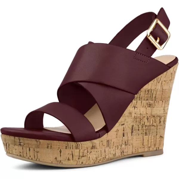 Allegra K Women's Wood Wedges Platform Wedge Sandals