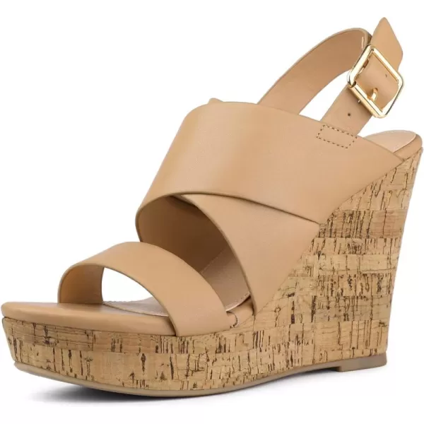 Allegra K Women's Wood Wedges Platform Wedge Sandals