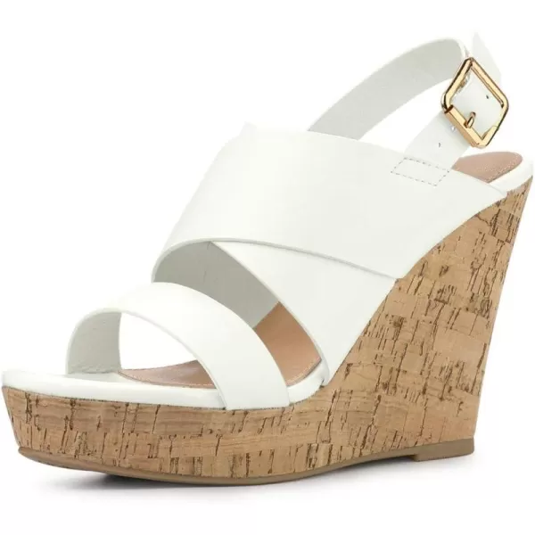 Allegra K Women's Wood Wedges Platform Wedge Sandals