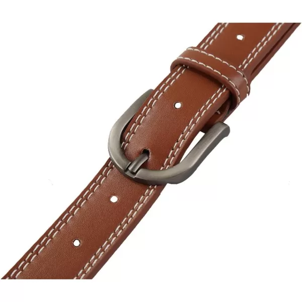 uxcell Unisex Single Prong Buckle Classic Casual Belt with Double Stitch Edge 1 1/8 Inches