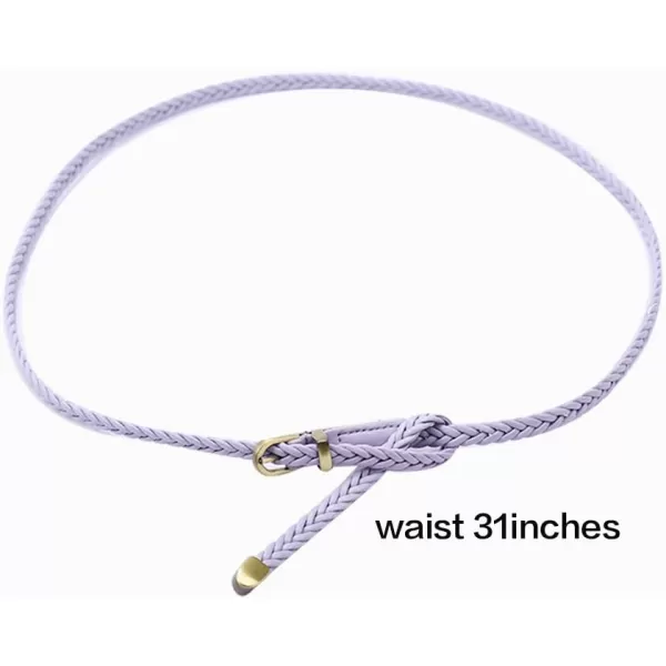 uxcell Women Skinny Braided Belt Woven - Pin Buckle Casual Waist Belt for Dresses