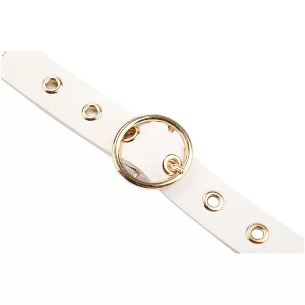 uxcell Womens Leather Belt for Jeans Dress Pants Studded Grommet with Circle Metal Buckle