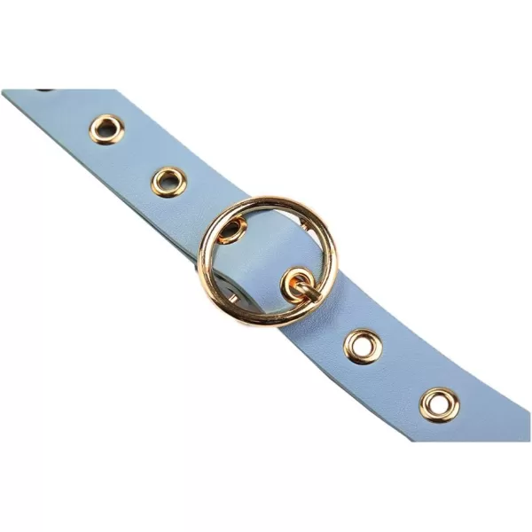 uxcell Womens Leather Belt for Jeans Dress Pants Studded Grommet with Circle Metal Buckle