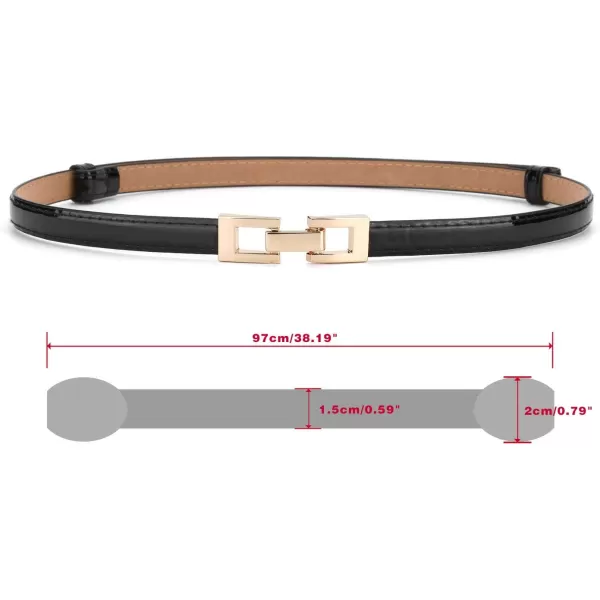 uxcell® Metal Buckle Adjustable Thin High Waist Belt for Women